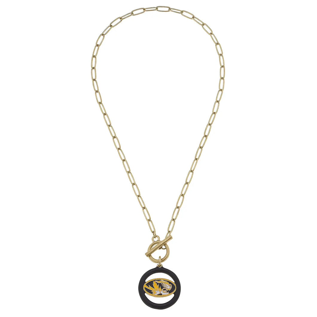 Missouri Tigers Logo T-Bar Necklace