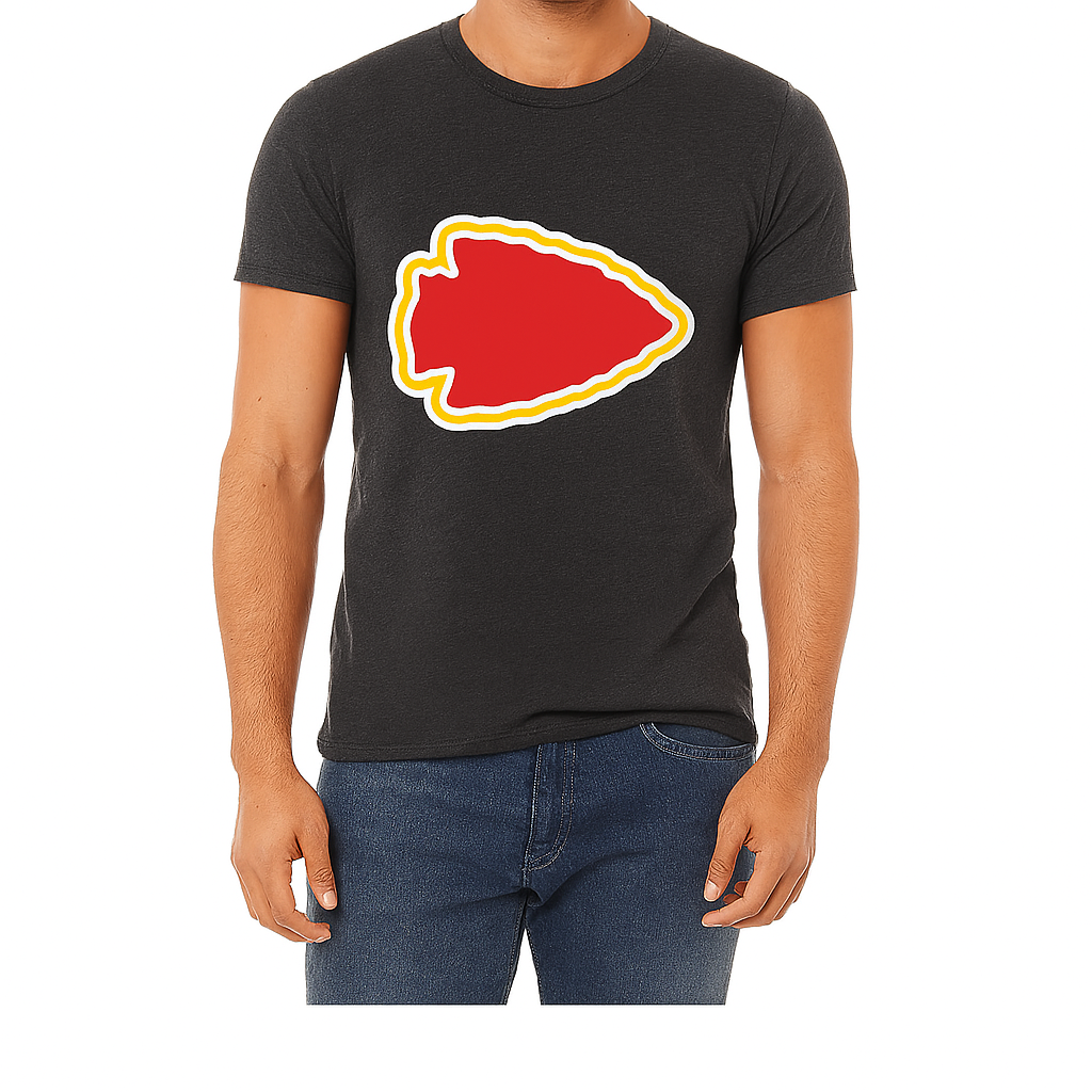 KC Red Arrowhead on Black T-Shirt