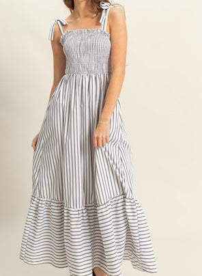 black and white poplin dress White & Black Stripe Poplin Dress – STYLE HOUSE Boutique