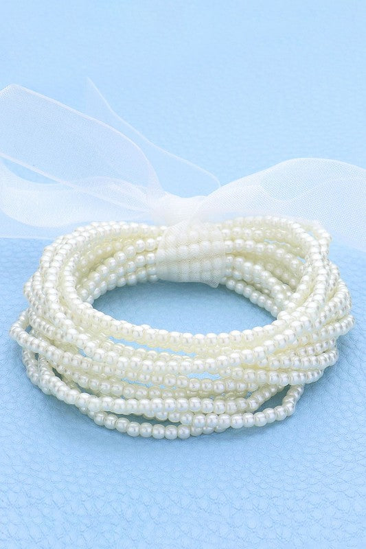 Pearl Beaded Bracelet Set