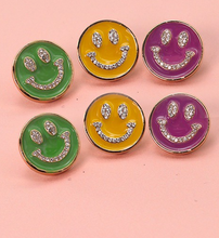 Load image into Gallery viewer, Green Smiley Face Post Earring
