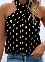 Load image into Gallery viewer, Black &amp; Gold CrissCross Halter
