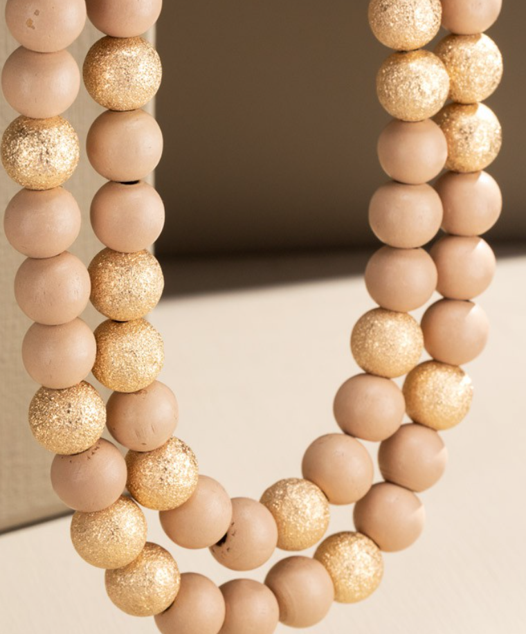 Wood Bead Double Strand Set