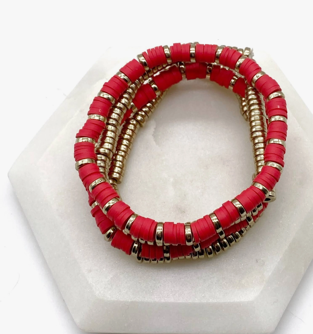 Red & Gold KC Bracelet Set