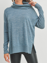 Load image into Gallery viewer, Soft Teal Turtleneck 2-Tone
