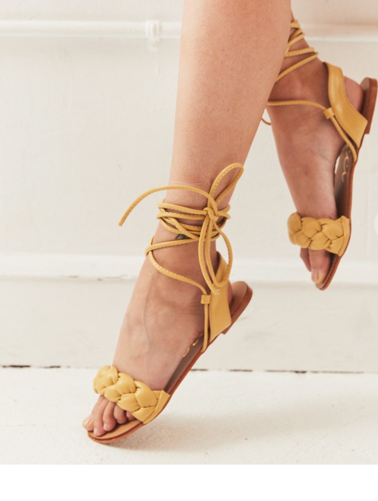 Cream Lace Up Sandal