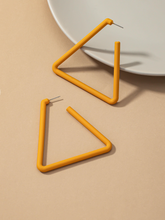 Load image into Gallery viewer, Mustard Triangle Hoops
