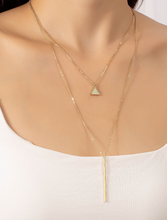 Load image into Gallery viewer, 2 Layer Triangle &amp; Stick Pendant Necklace
