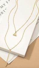 Load image into Gallery viewer, 2 Layer Triangle &amp; Stick Pendant Necklace
