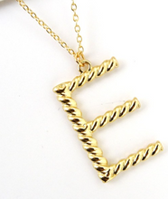 Load image into Gallery viewer, Gold Etched Initial Necklace
