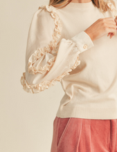 Load image into Gallery viewer, Ivory Ruffle Sleeve Sweater
