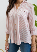 Load image into Gallery viewer, Mauve Stripe Button Down
