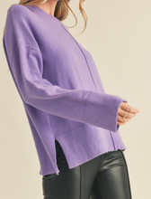 Load image into Gallery viewer, Lilac Side Slit Sweater
