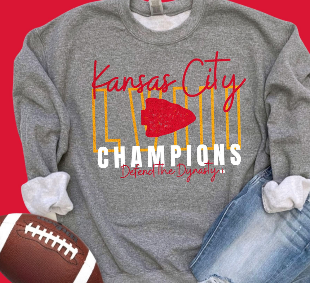 Gray Kansas City LVIII Champions Sweatshirt