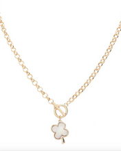 Load image into Gallery viewer, Mother of Pearl Clover Toggle Necklace
