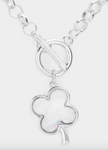 Load image into Gallery viewer, Mother of Pearl Clover Toggle Necklace
