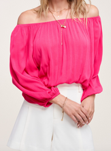 Load image into Gallery viewer, Pink Balloon Sleeve Off Shoulder Top
