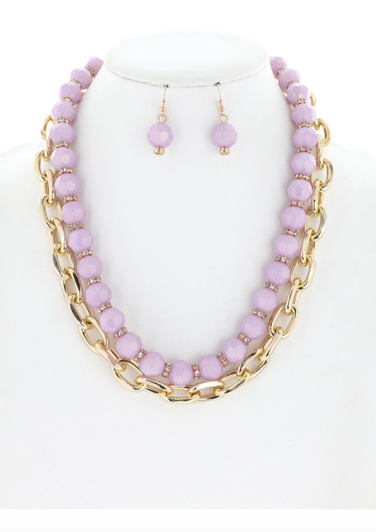 Pastel Double Strand Necklaces