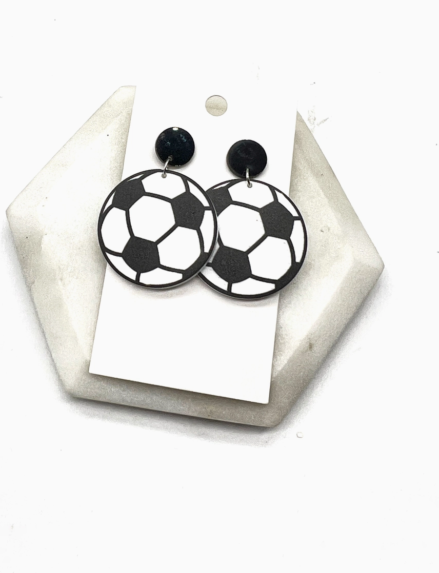 Soccer Ball Dangle Earrings