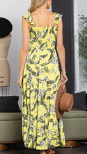 Load image into Gallery viewer, Lime Floral Maxi Dress
