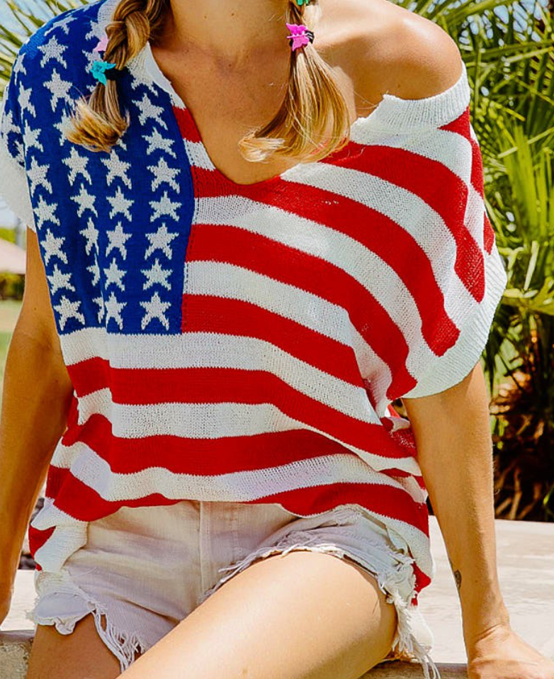 Flag Sleeveless Sweater