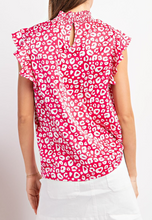 Load image into Gallery viewer, Pink Animal Print Mock Neck Top
