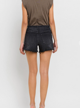 Load image into Gallery viewer, Black High Rise Side Slit Denim Shorts
