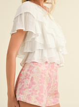 Load image into Gallery viewer, White Tiered Ruffle One-Shoulder Top
