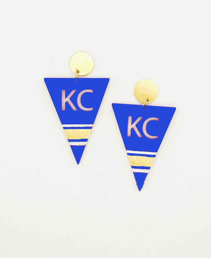 KC Blue Pennant Earrings