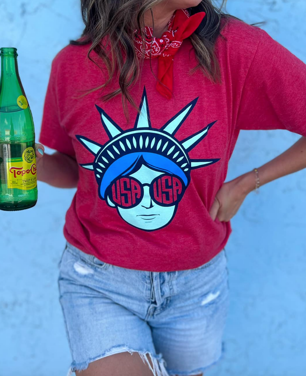 Red USA Lady of Liberty T-Shirt