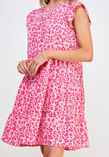 Load image into Gallery viewer, Pink Animal Print Tiered Dress
