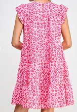 Load image into Gallery viewer, Pink Animal Print Tiered Dress
