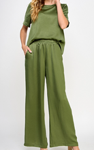 Load image into Gallery viewer, Olive Green Satin Set
