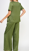 Load image into Gallery viewer, Olive Green Satin Set
