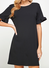 Load image into Gallery viewer, Black Ruffle Sleeve Dress
