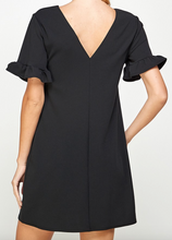 Load image into Gallery viewer, Black Ruffle Sleeve Dress
