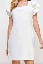 Load image into Gallery viewer, White Ruffle Sleeve Dress
