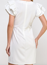 Load image into Gallery viewer, White Ruffle Sleeve Dress
