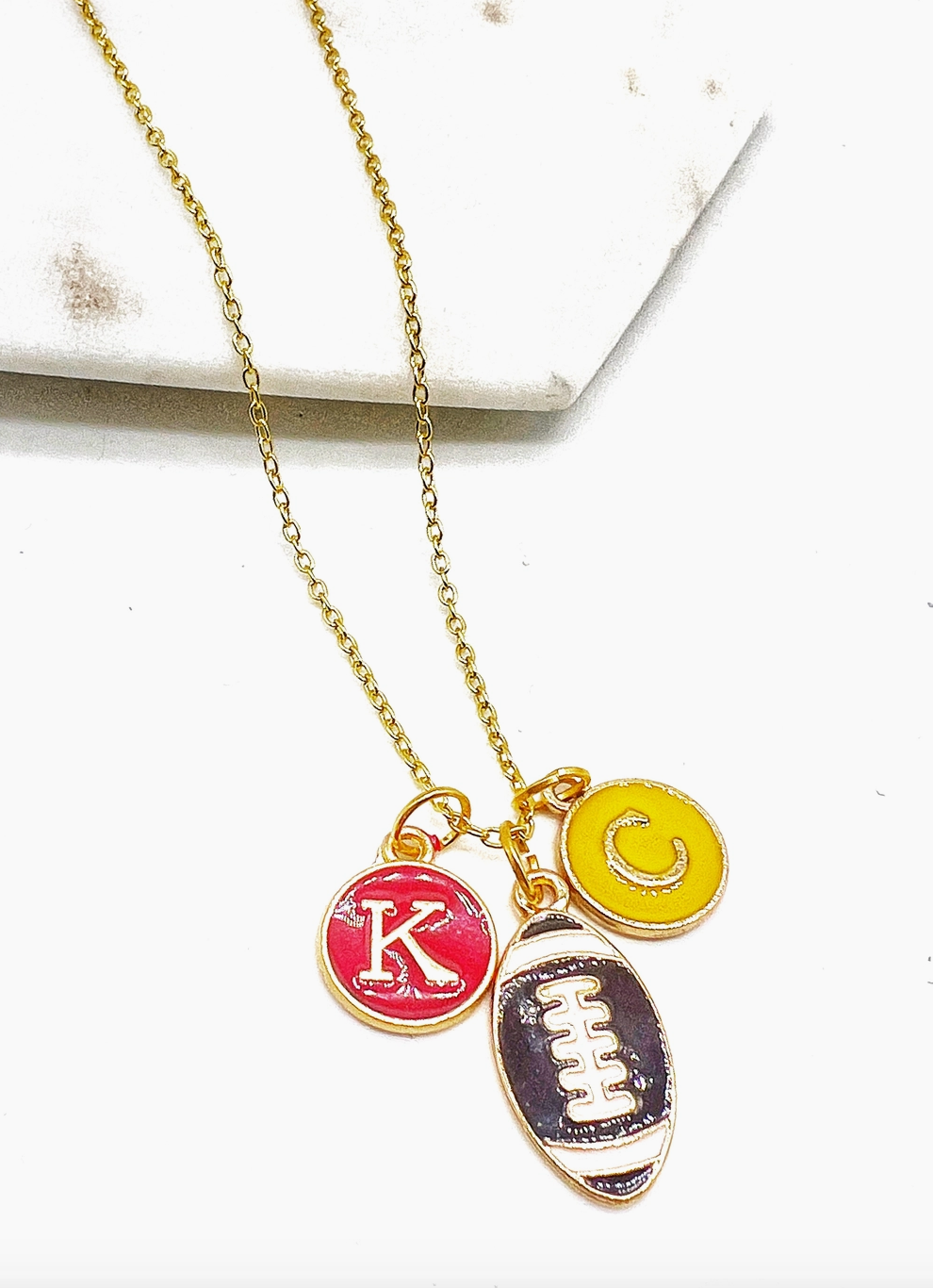 KC & Football Charm Necklace