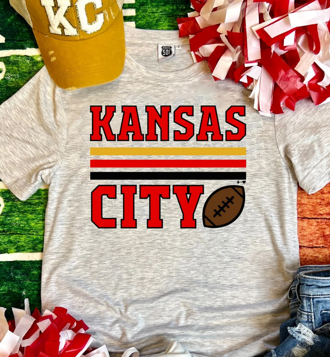 Gray KC Football T-Shirt