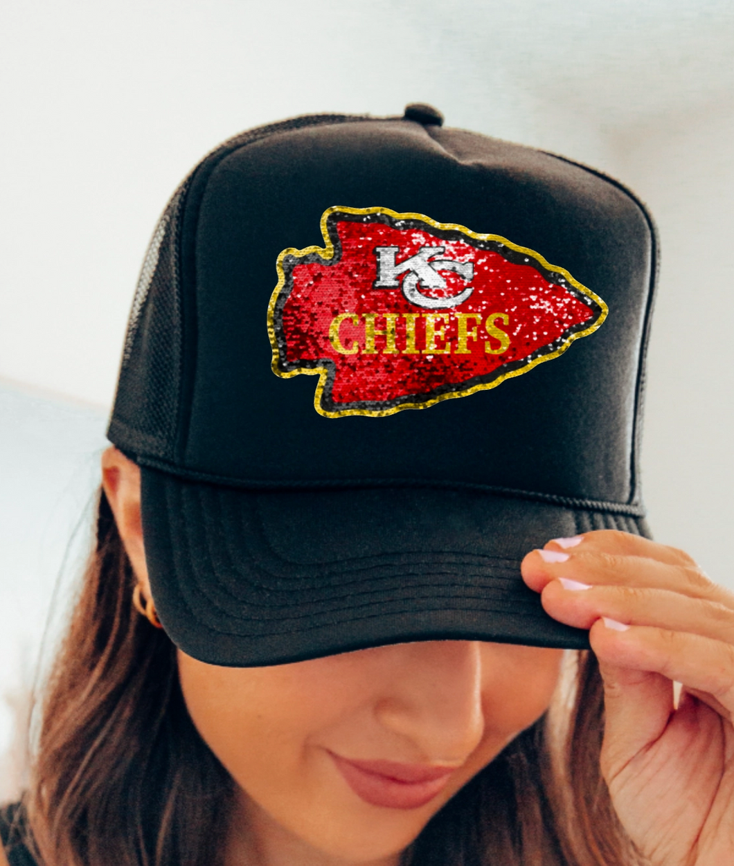 Black KC Chiefs Trucker Hat