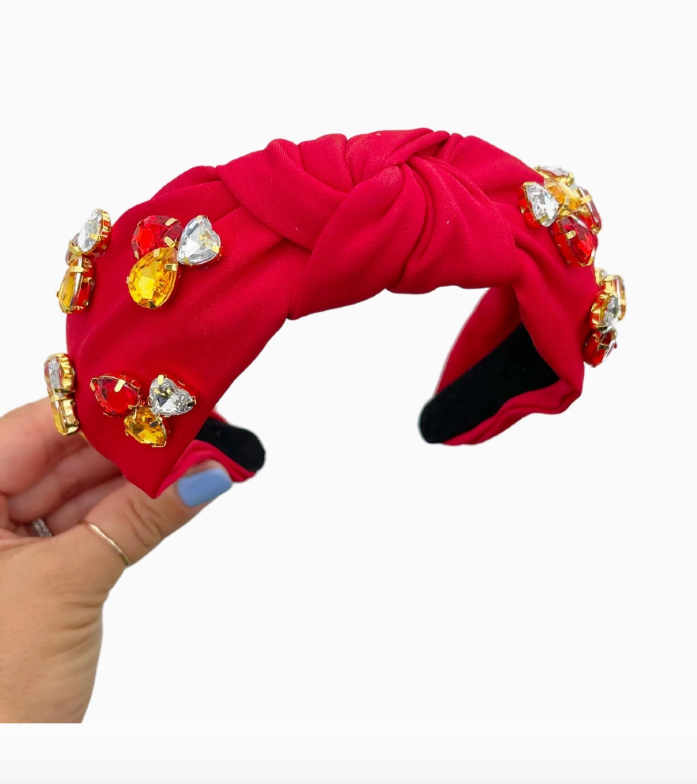 KC Red and Mustard Jewel Headbands