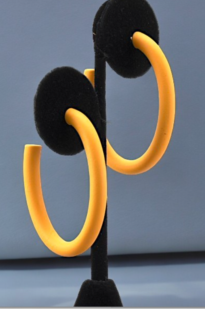 Mustard Oval Hoop Earrings