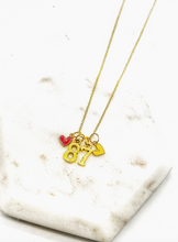 Load image into Gallery viewer, #87 Number &amp; Hearts Necklace
