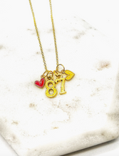 Load image into Gallery viewer, #87 Number &amp; Hearts Necklace
