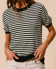 Load image into Gallery viewer, Black &amp; Ivory Stripe Top
