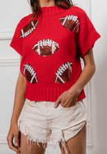 Load image into Gallery viewer, Red Sequin Football Sweater
