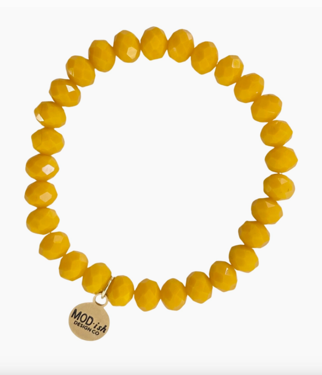 Mustard Crystal Bead Staking Bracelet