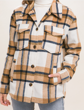 Load image into Gallery viewer, Camel Plaid Shacket
