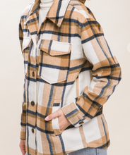 Load image into Gallery viewer, Camel Plaid Shacket
